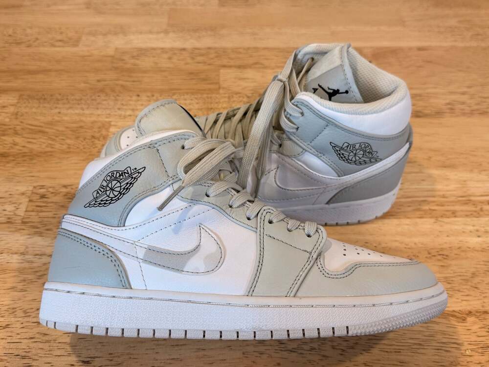 Nike Air Jordan 1 Mid Grey Camo White Photon Dust Mens 7